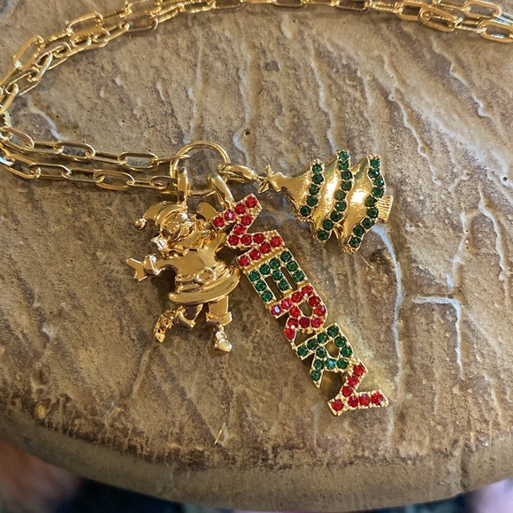 SUGARFIX by BaubleBar Joy to the World Joyful Merry Christmas Holiday Necklace - Picture 14 of 14